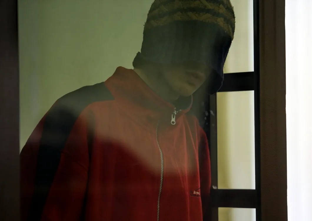 Дилмурод Муидинов, подозреваемый в причастности к теракту, в Невском районном суде. Фото: Светлана Холявчук / Интерпресс / ТАСС