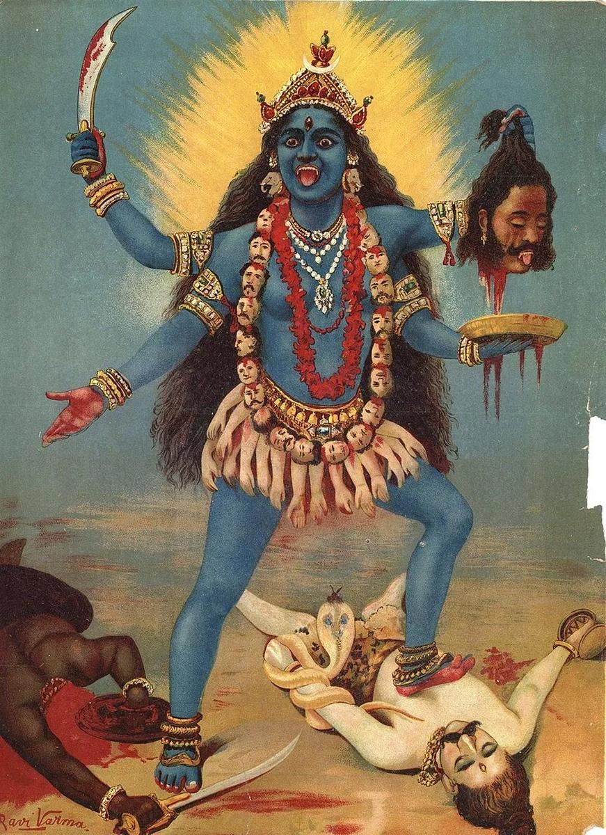 Рави Варма. Изображение Кали в форме Самхара Кали. Источник: Википедия