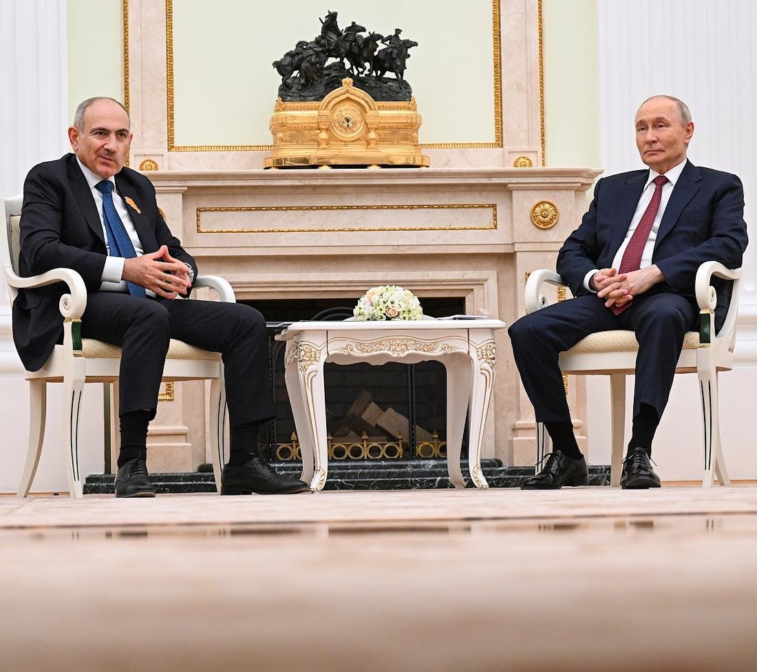 Никол Пашинян и Владимир Путин во время встречи в Кремле. Фото: Дмитрий Азаров / Коммерсантъ