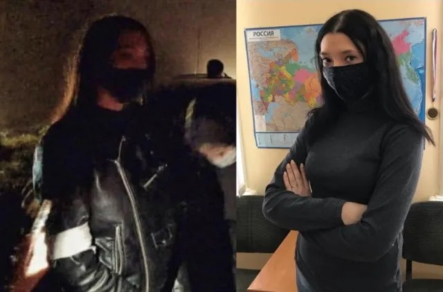 Женщина на Куштау, опознанная активистами как Юлия Набиуллина. И Юлия Набиуллина в кабинете