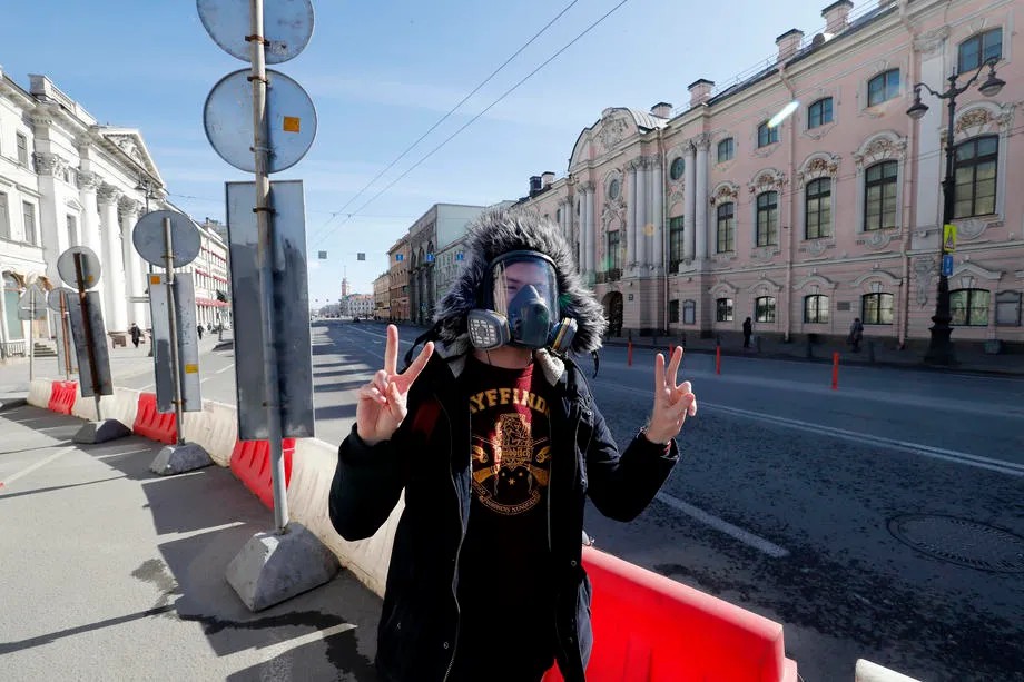 На Невском проспекте в Санкт-Петербурге. Фото: EPA-EFE