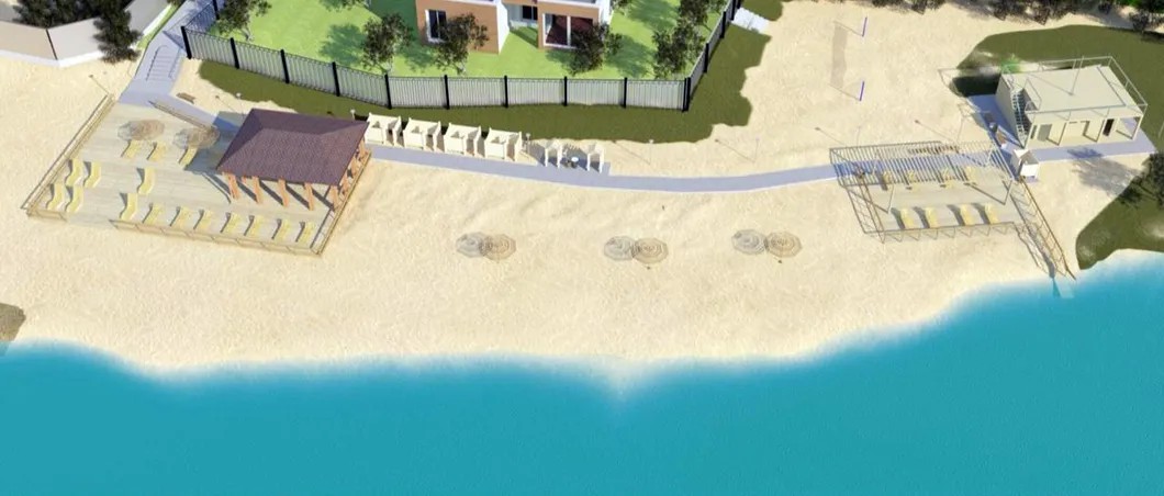 Визуализация проекта от ГБУ «Курортный берег» не соответствует действительности. В реальности площадь оставшейся песчаной части — примерно в два раза меньше