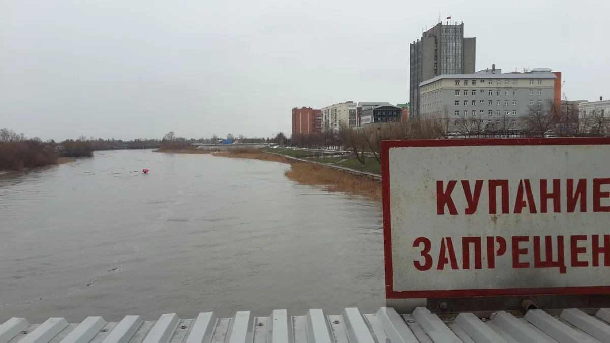 Вид на Тобол с курганского гидроузла, 14 апреля 2024 г. Фото: Алексей Тарасов / «Новая газета»