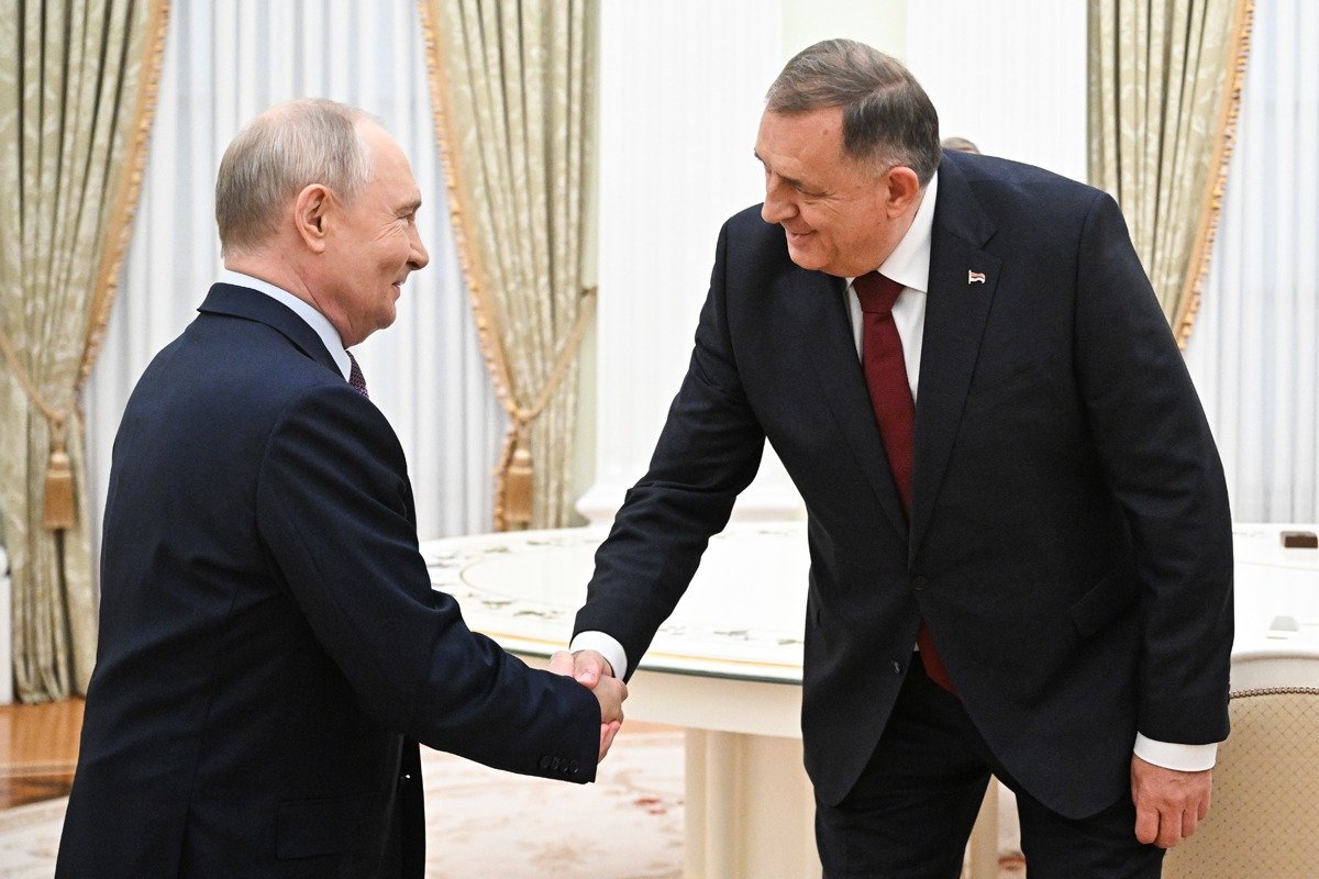 Владимир Путин и Милорад Додик во время встречи в Кремле, 29 сентября 2026 года. Фото: Сергей Бобылев / POOL / ТАСС