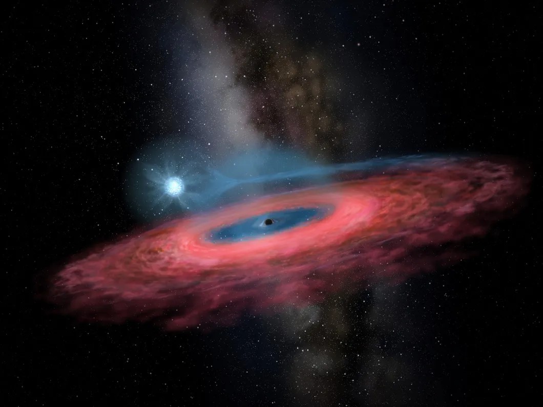 Визуализация черной дыры. Иллюстрация: ТАСС