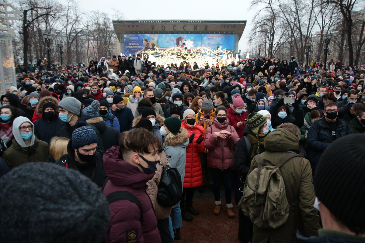 Январская акция на Пушкинской площади. Фото: Светлана Виданова / «Новая газета»