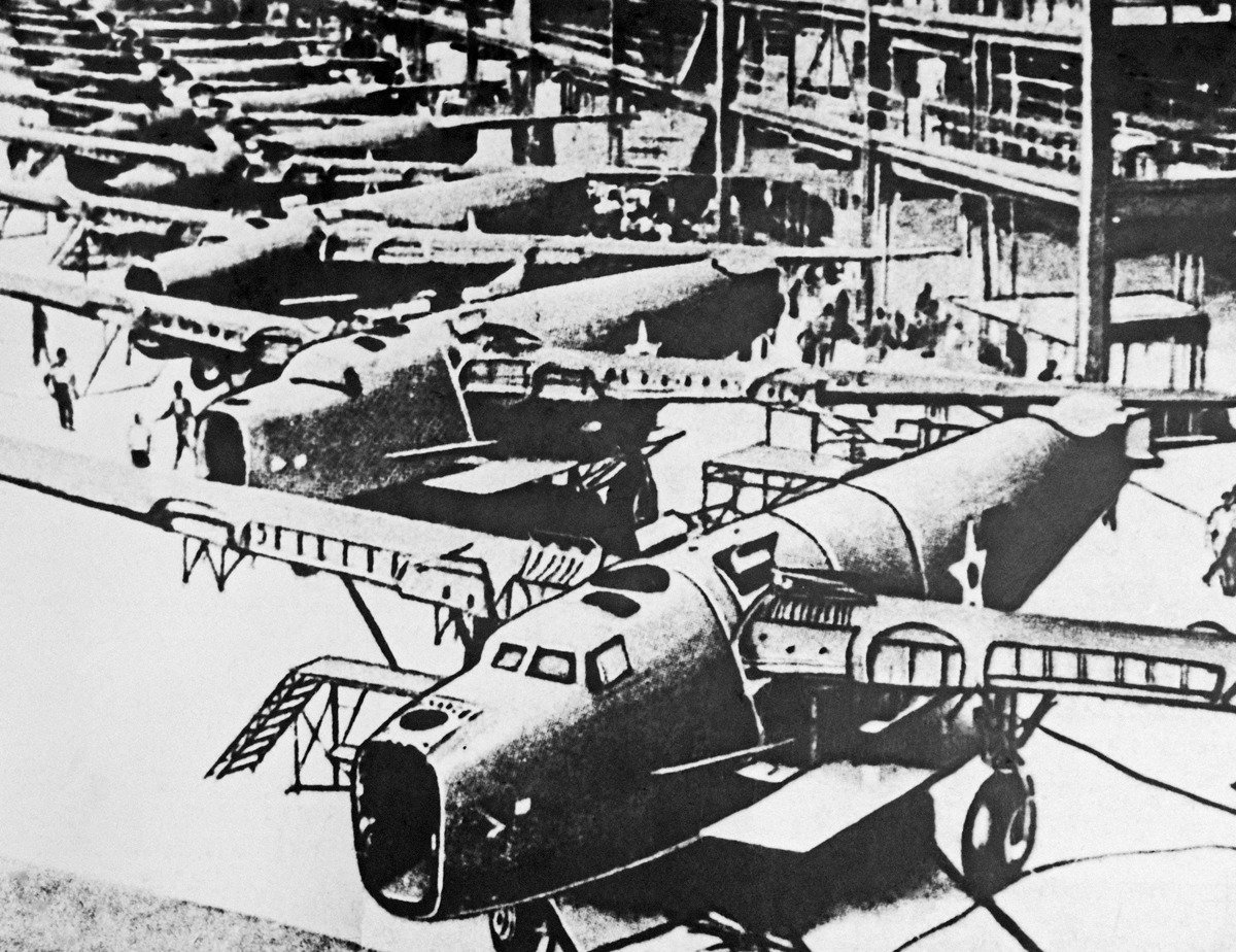 Американские бомбардировщики, переданные по ленд-лизу, 1942 г. Фото: фотохроника ТАСС