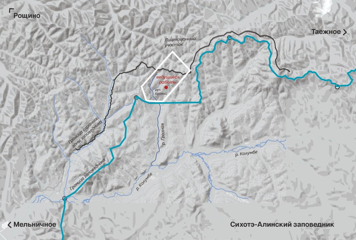 Карта ведущихся работ