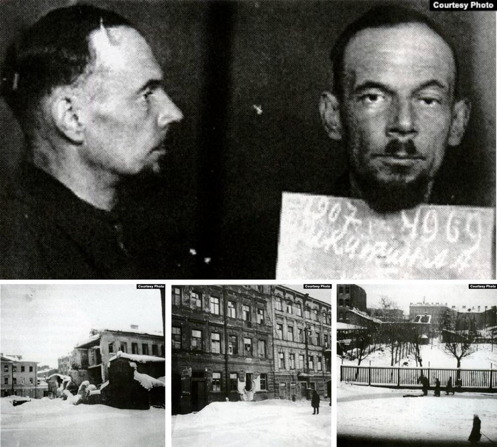 Александр Никитин после ареста и три кадра, которые он снял. Фото из архива КГБ