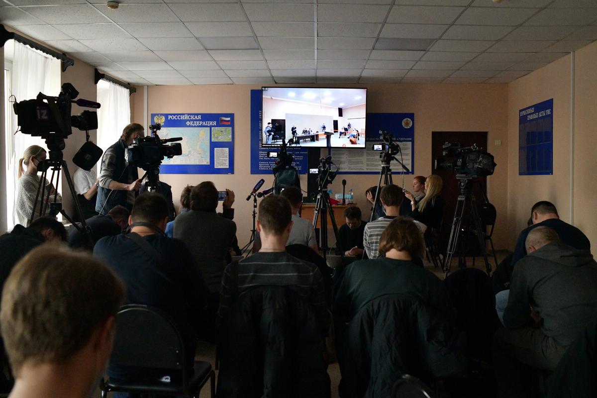 Суд над Алексеем Навальным. Пресса в зале суда для трансдяций. Фото: Светлана Виданова / «Новая газета»