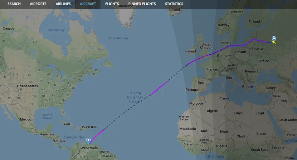 Скриншот с сайта Flightradar24.