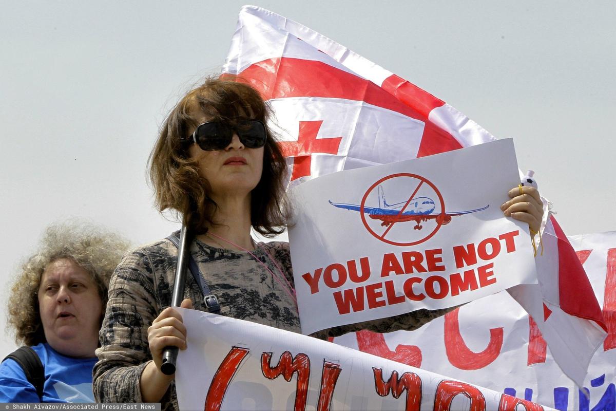Протесты после возобновления авиасообщения между Россией и Грузией. Фото: Shakh Aivazov / Associated Press / East News