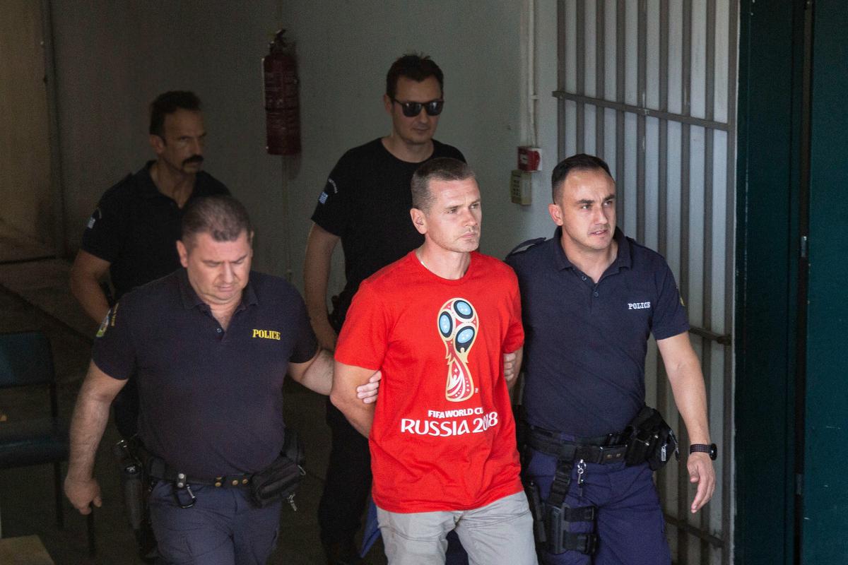 Задержание Александра Винника в Салониках, Греция, 2018 год. Фото: Nicolas Economou / NurPhoto via Getty Images