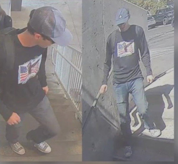 Кадры предполагаемого убийцы политика Кирка с уличных камер. Скриншот