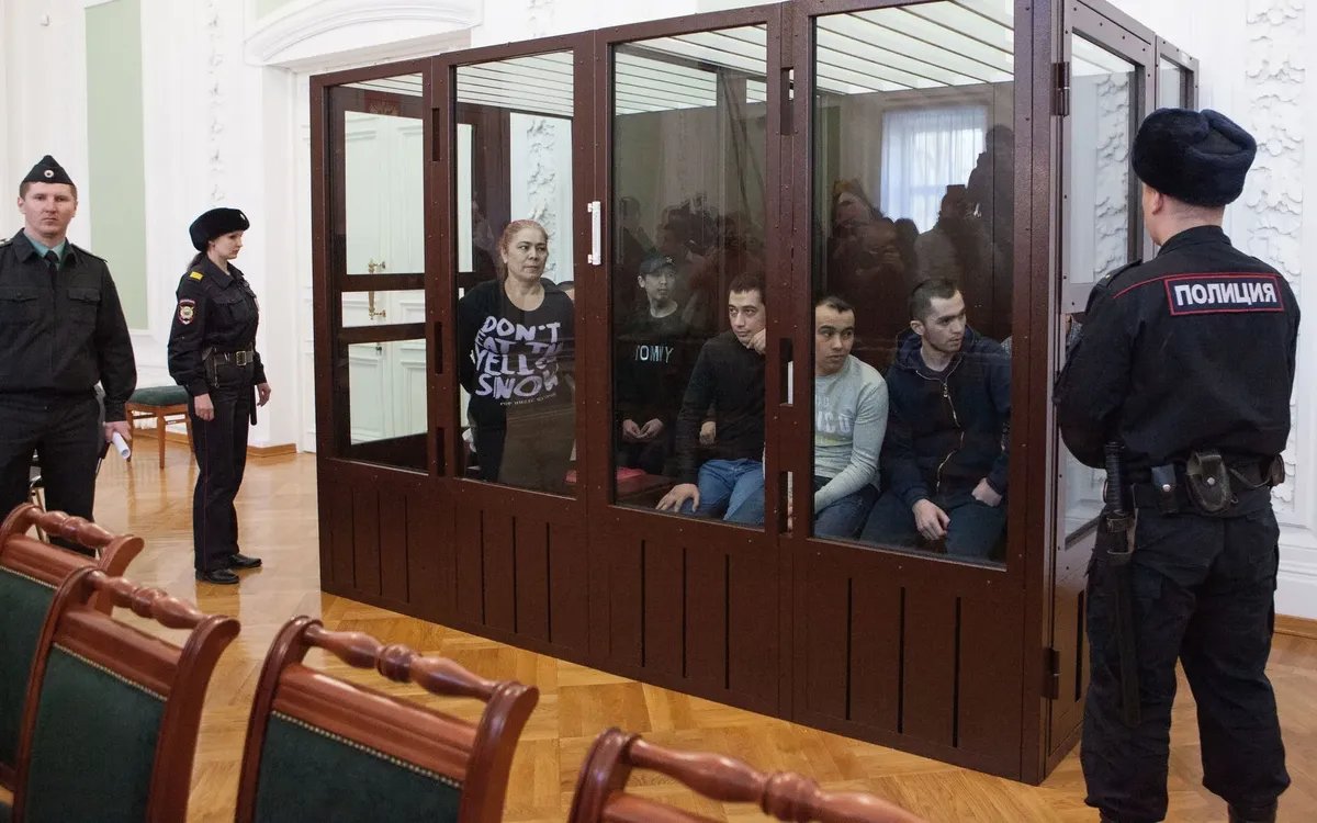 Обвиняемые в суде. 2019 год. Фото: Елена Лукьянова / «Новая газета»