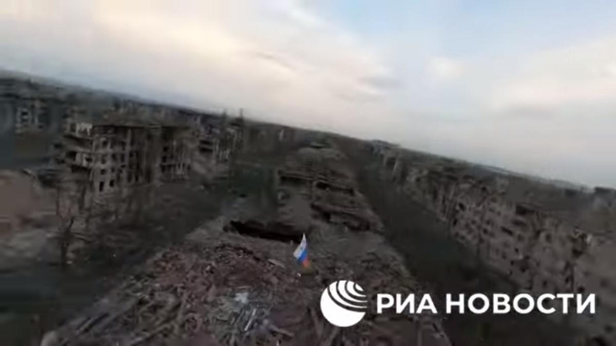 На скриншоте: Бахмут (Артемовск) после взятия российскими войсками в мае 2023 года / РИА Новости