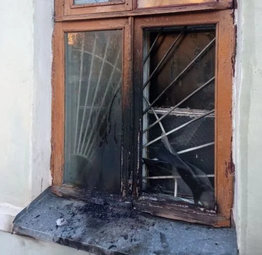 Поджог военкомата в Луховицах. Фото: соцсети