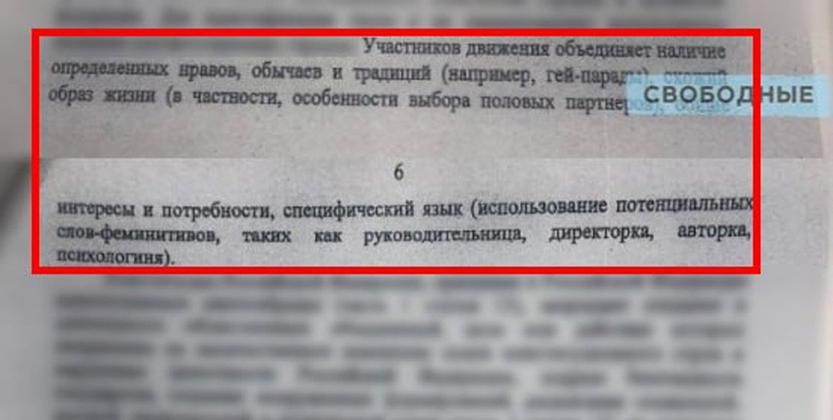 Фрагмент решения Верховного суда РФ от 30 ноября 2023 года по «делу ЛГБТ*». Источник: «Свободные новости»