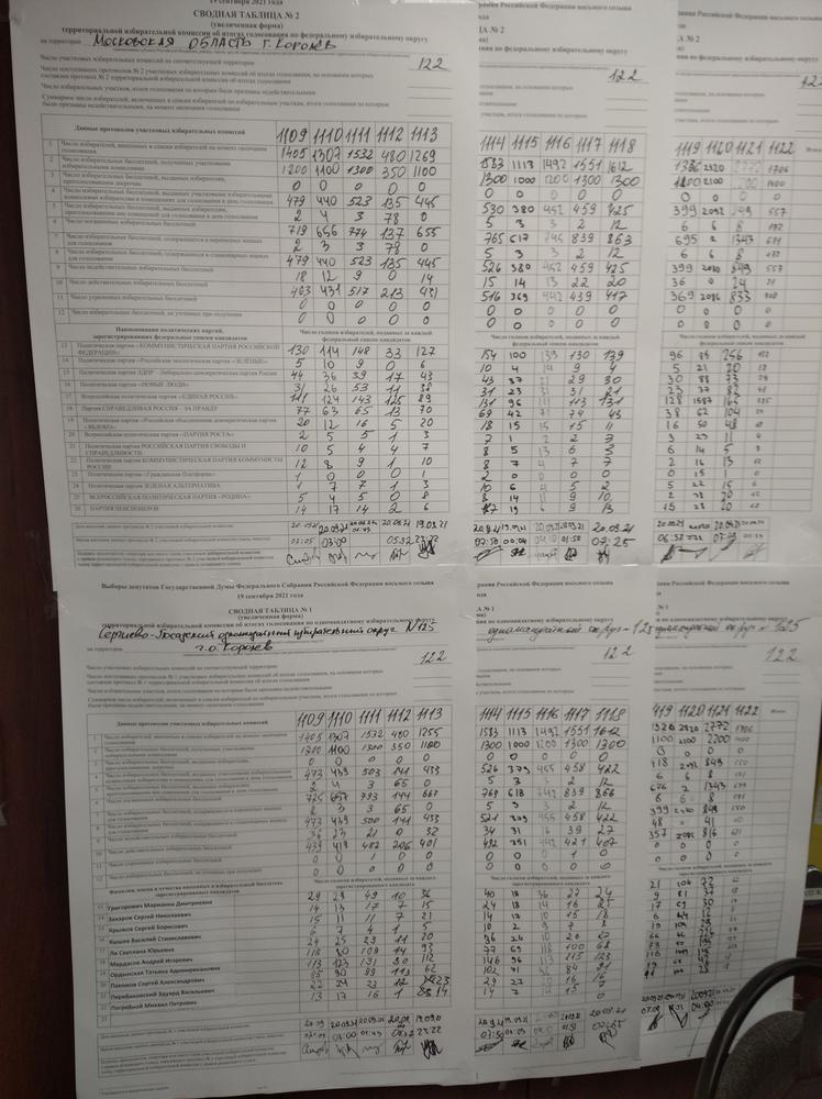 Итоги голосования за «ЕР» на участке №1120 в 10 и более раз выше средних по городу. Фото: Сергей Бойко