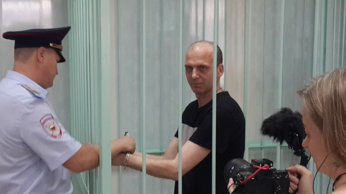 Михаил Афанасьев в суде первой инстанции, август 2023 года. Фото: Алексей Тарасов / «Новая газета»