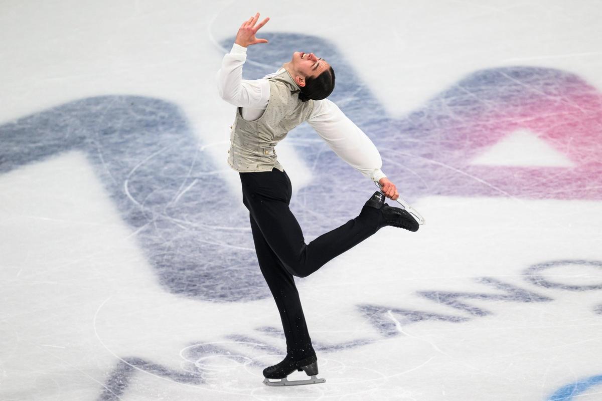 Петр Гуменник во время проката произвольной программы. Фото: Sipa USA / ТАСС