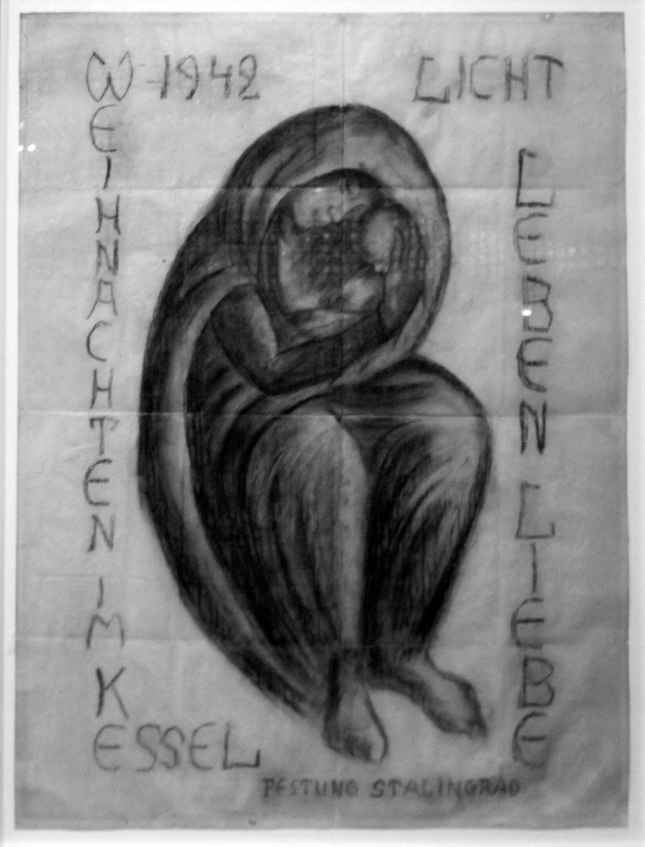 «Сталинградская мадонна». Ее нарисовал немецкий военврач Курт Ройбер на обороте географической карты