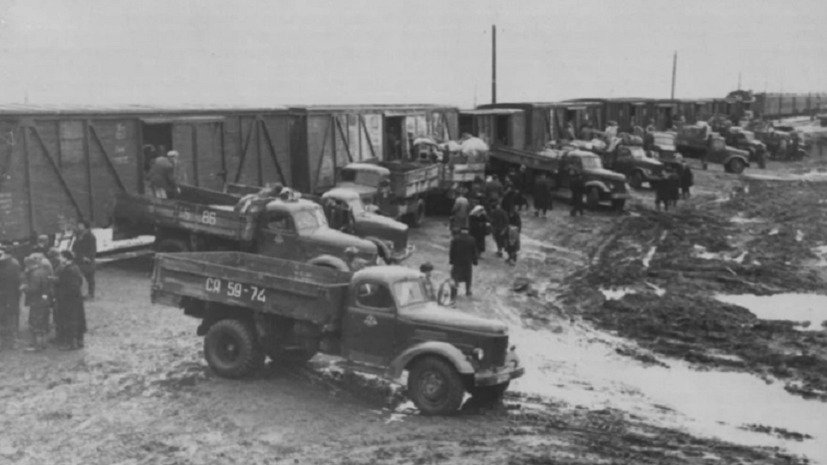 Выселение украинцев в рамках операции «Запад». Источник: Википедия