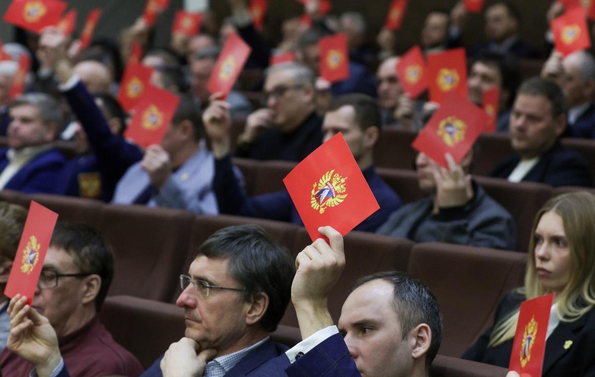 Отчетно-выборная конференция Федерации хоккея России в Москве. Фото: Михаил Синицын / ТАСС