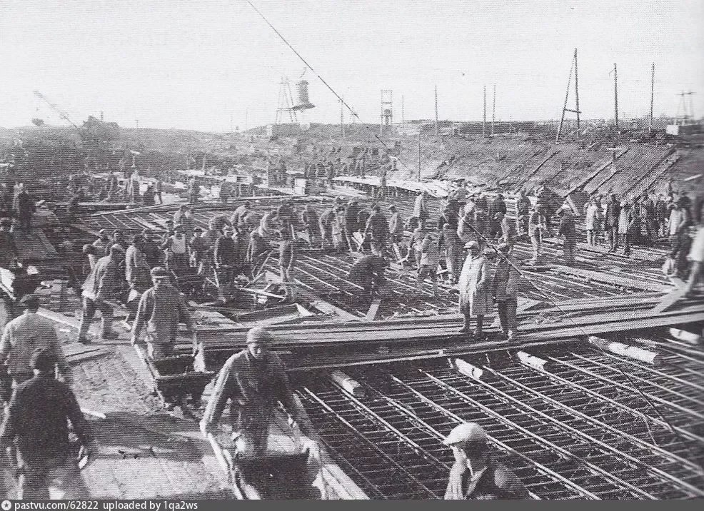 Строительство канала Москва — Волга. Архивное фото