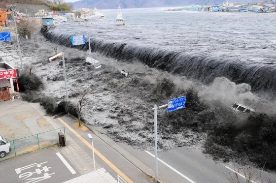 Цунами на побережье Японии 11.03.2011/ Reuters