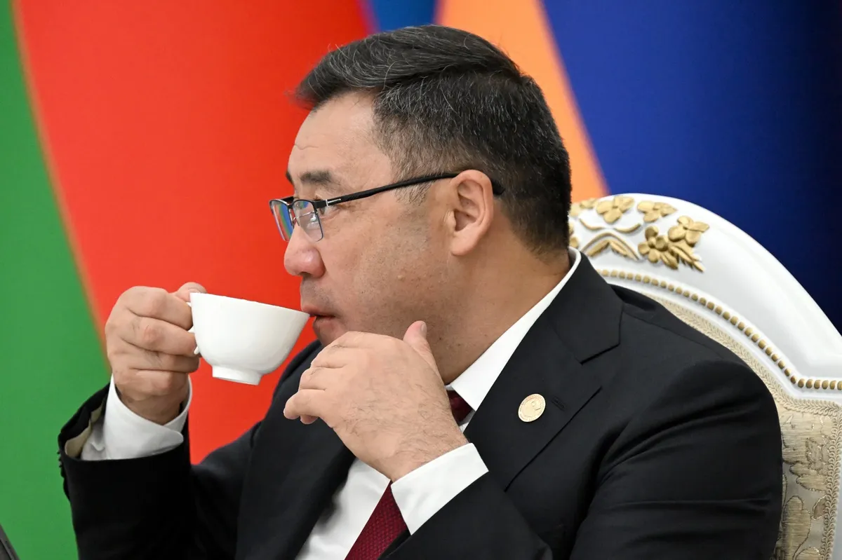 Президент Киргизской Республики Садыр Жапаров на заседании Совета глав государств СНГ. Фото: Павел Бедняков / POOL / ТАСС
