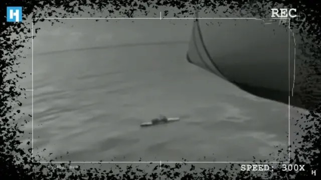 Момент атаки ракеты «Кинжал» по морской цели. Кадр из видеопрезентации, показанной в Манеже