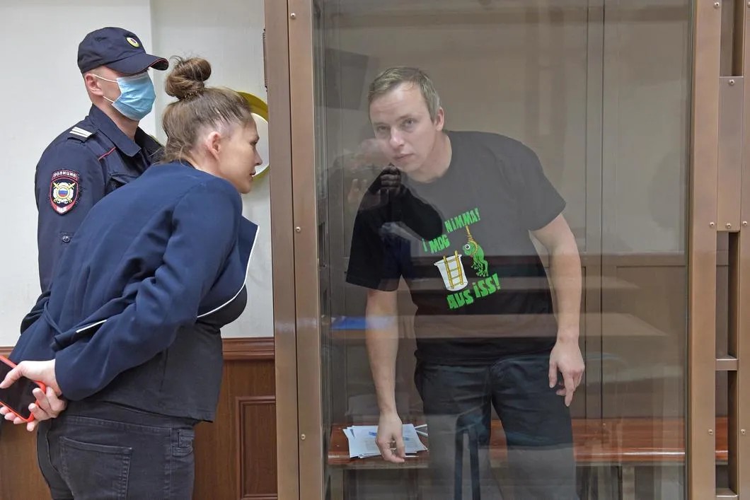 Рассмотрение жалобы на арест блогера Андрея Пыжа в Московском городском суде. Фото: Глеб Щелкунов / Коммерсантъ
