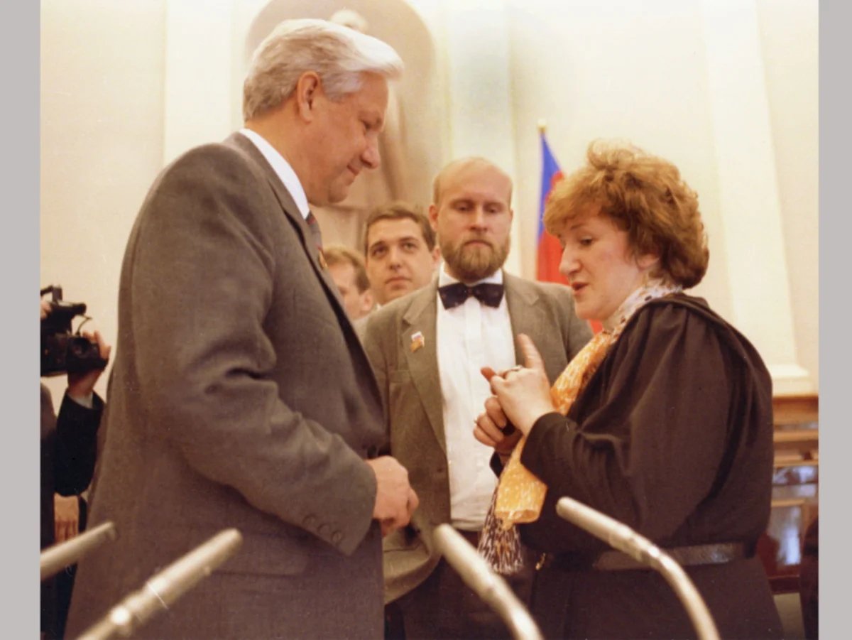 Президент Борис Ельцин и Галина Старовойтова. Снимок 1991 года. Фото из досье ИТАР-ТАСС