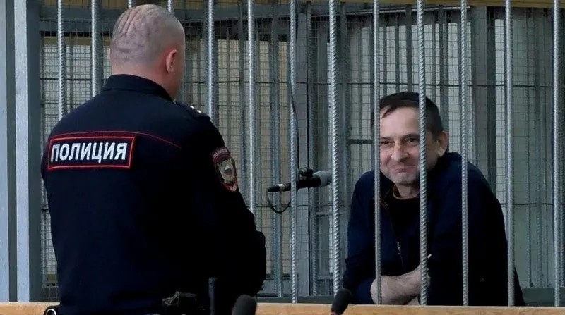 Экс-глава ингушского центра «Э» Тимур Хамхоев в зале суда. Кадр видео