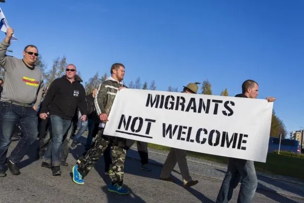 Акция правых на границе между Швецией и Финляндией, октябрь 2015 Фото: Reuters