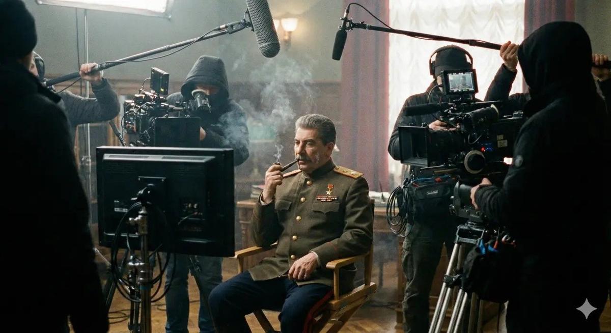 На съемках фильма Владимира Бортко о Сталине