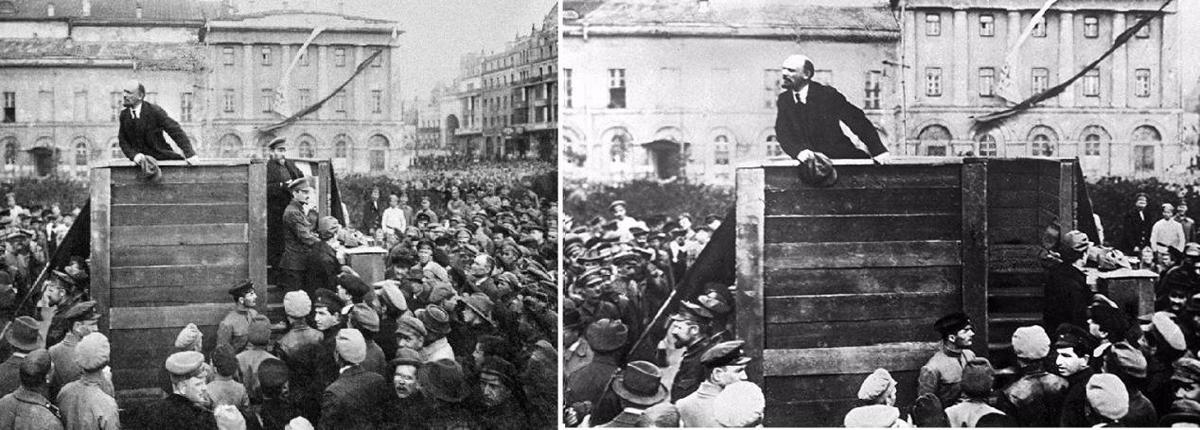 Найдите … отличий. Ленин на митинге. Детская загадка: найди Троцкого. Фото: архив