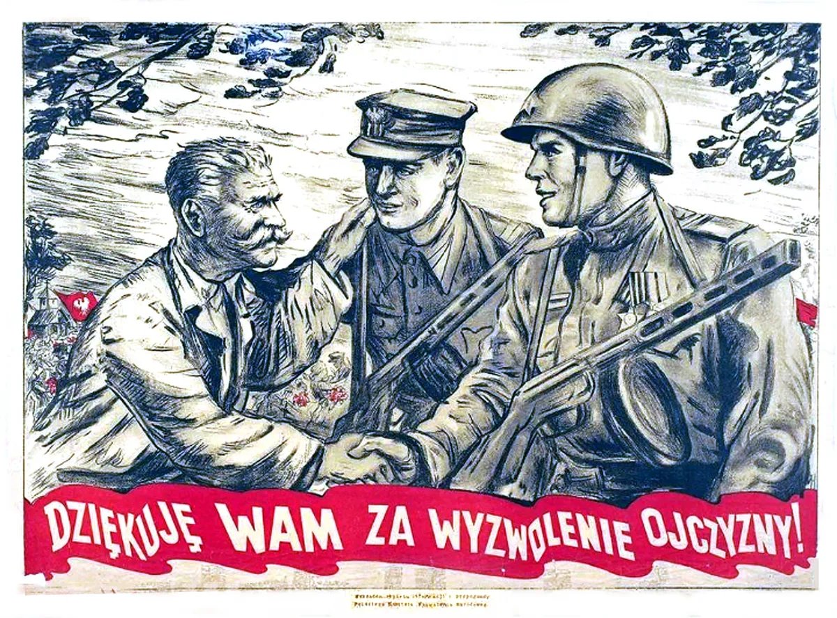 Польский плакат «Спасибо за освобождение Родины!», 1945 год
