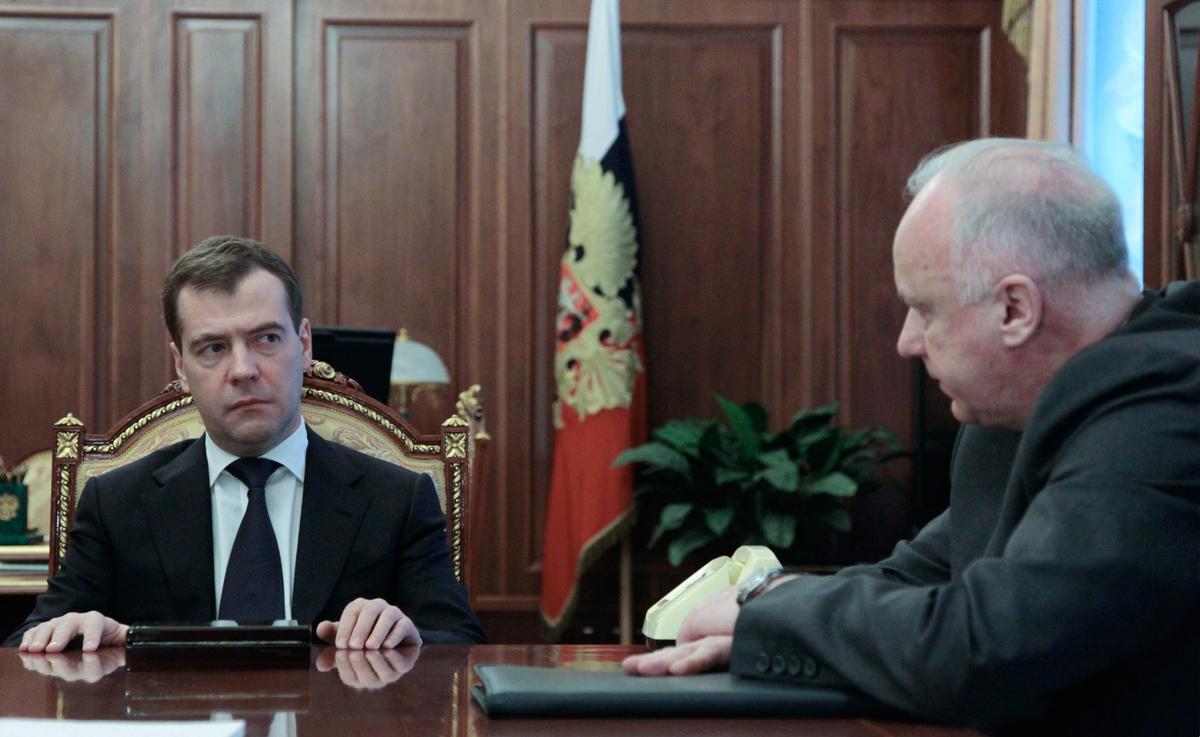 Зампредседателя Совбеза Дмитрий Медведев и глава СК Александр Бастрыкин. Фото: РИА Новости