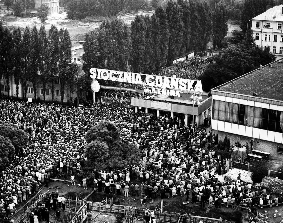 Забастовка на верфи им. Ленина в Гданьске. Фото: Wikimedia