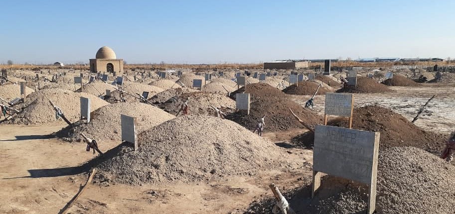 Кладбище в городе Мары со свежими могилами, 2020 год. Фото: turkmen.news