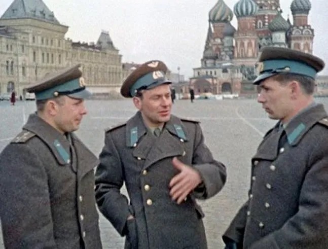 Гагарин, Титов и Нелюбов. Фото: public domain