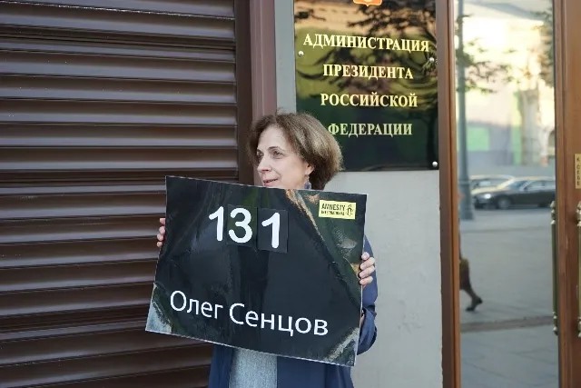 Зоя Светова на пикете. Фото: Наталья Демина / Facebook